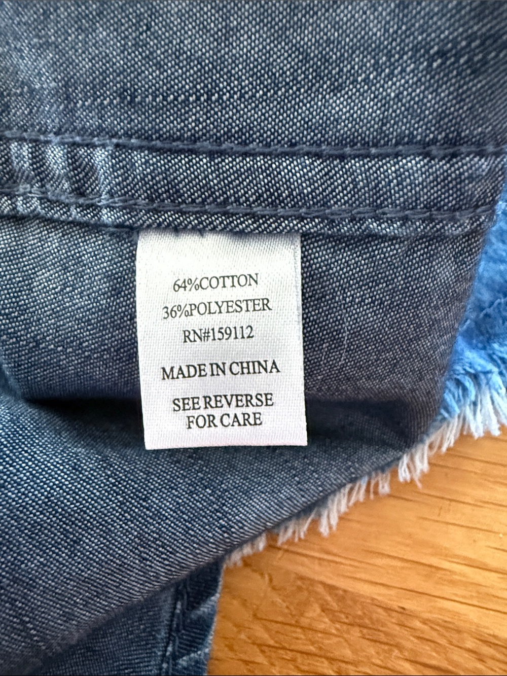 NWT Denim Button-Down Shirt Dress with Ruffle Sleeves - Blue - Picture 5 of 6